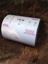 New Granby 500 gallon in ground oil tank installed in site of previous tank.